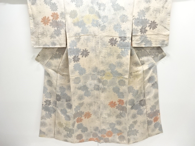 JAPANESE KIMONO / ANTIQUE KIMONO / SILK / URUSHI / WOVEN FLOWER